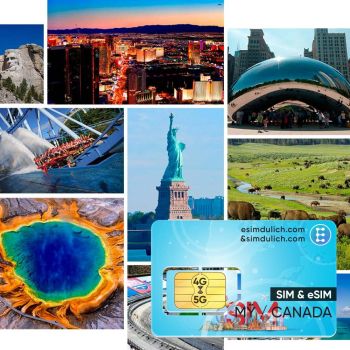 Sim Du Lịch Bắc Mỹ 30 Ngày Tốc Độ Cao (USA & Canada)